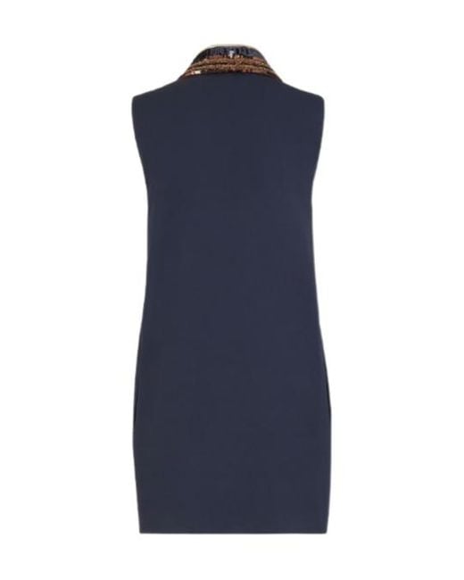 Fendi Blue Sequin Embellished Sleeveless Mini Dress