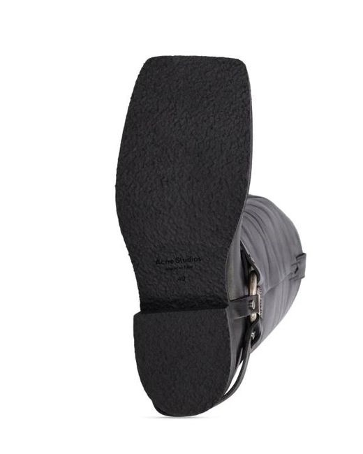 Acne Black Balius High Boots With Square Head
