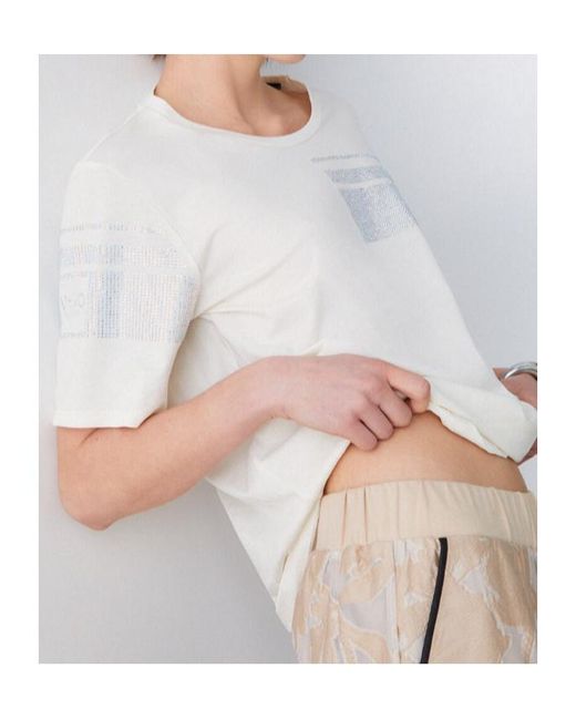 Liu Jo White T-Shirt With Rhinestones