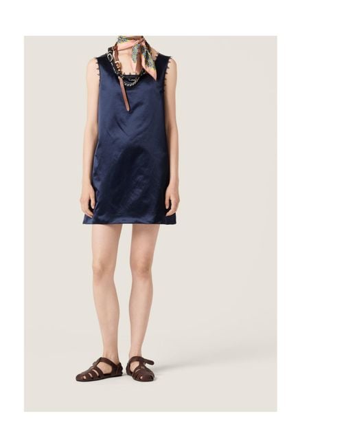 Miu Miu Blue Satin Mini Dress
