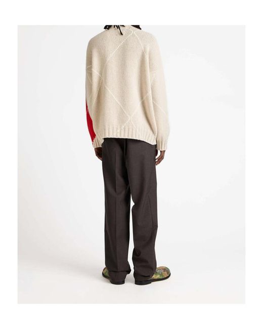 J.W. Anderson Green Argyle-Knit Turtle-Neck Sweater for men