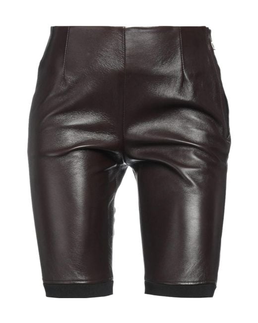 Chloé Gray Minimalist Leather Shorts