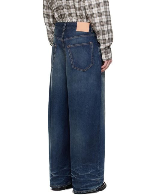 Acne Blue Mid Waist Baggy Jeans for men