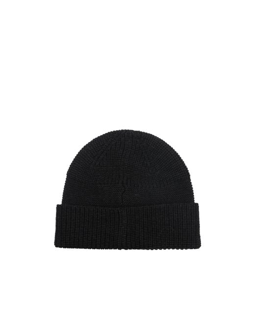 Premiata Black Cuffed Knit Hat for men