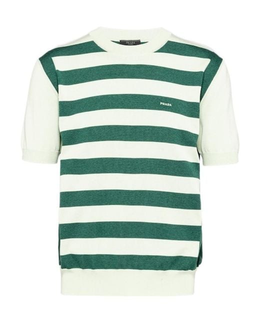 Prada Green Round Neck Sweater for men