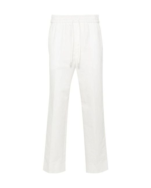 Brioni White Asolo Tailored Fit Pants for men