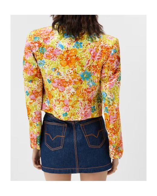 Versace Multicolor Crinkled Cropped Jacket