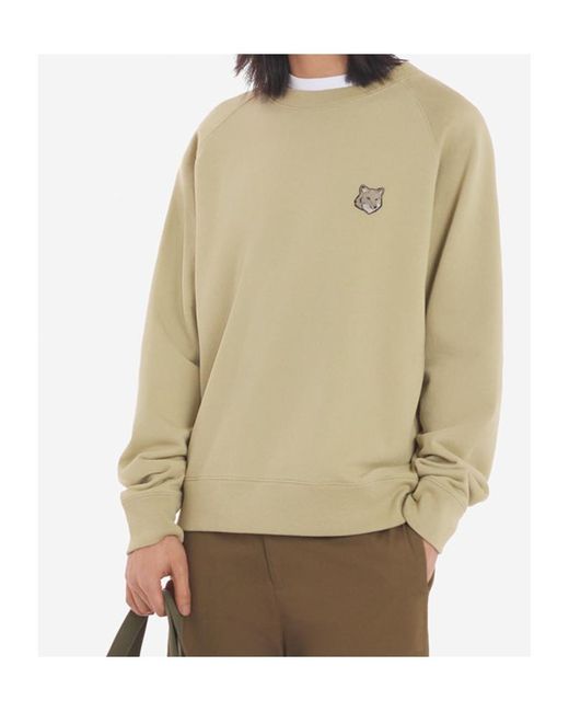 Maison Kitsuné Natural Maison Kitsuné Bold Fox Head Patch Oversized Sweatshirt for men
