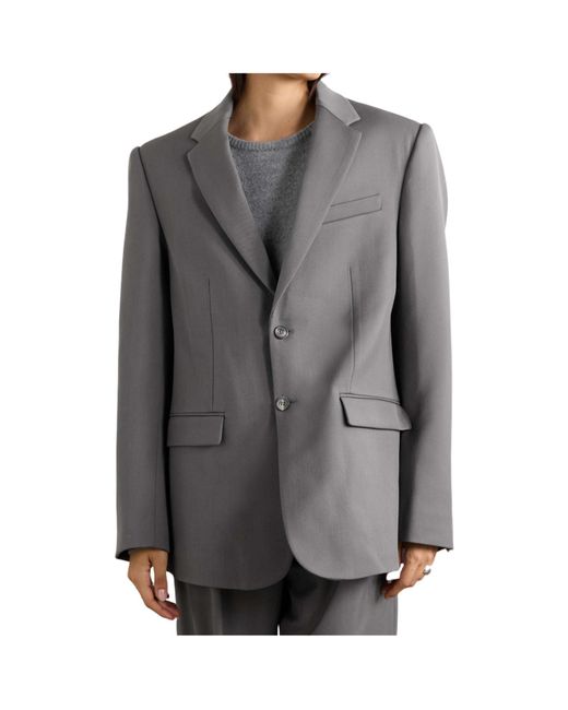 Wardrobe NYC Gray Single-Breasted Blazer