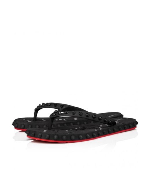 Christian Louboutin Black Super Loubi Flip Sandals