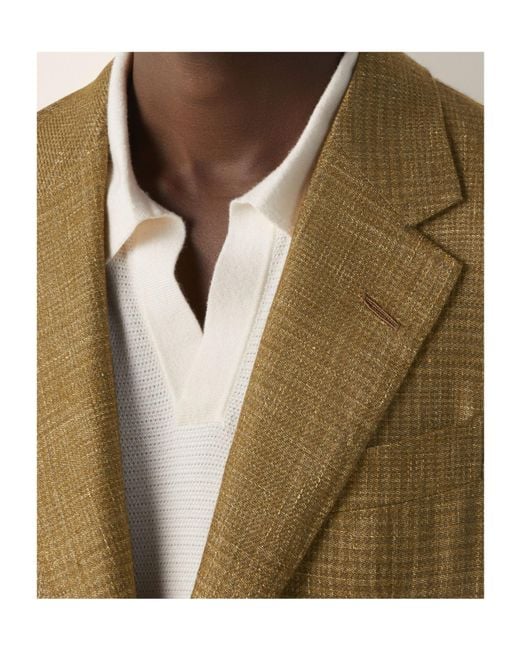 Zegna Green Cashmere Linen And Silk Jacket for men