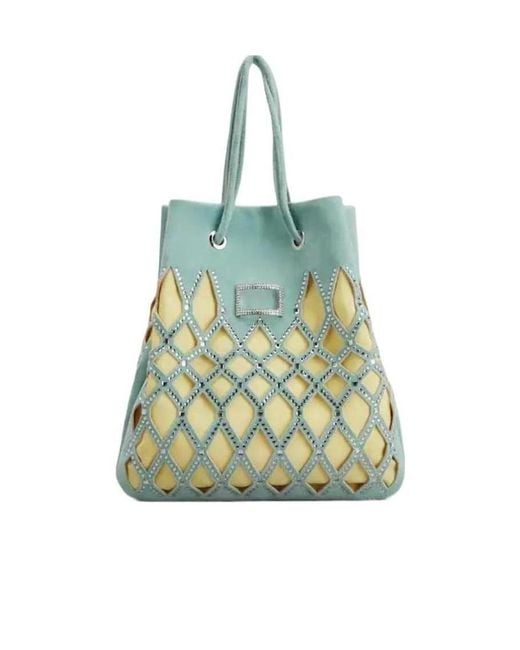 Roger Vivier Blue Mini Viv' Pocket Queeny Bag
