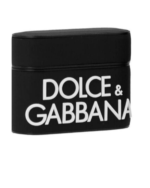 Dolce & Gabbana Black Microinjection Logo Airpods Case for men