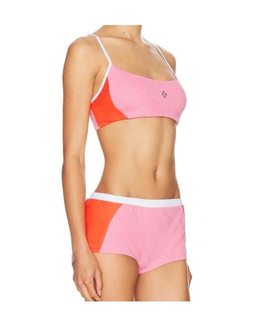 Casablanca Pink Letter Pattern Bikini Top