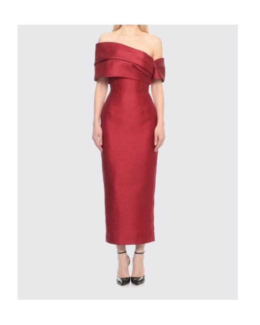 Solace London Red Off Shoulder Dress