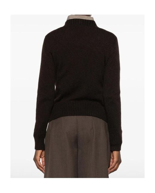 Aragona Black Ribbed-Trim Sweater