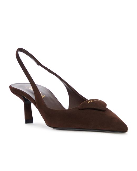 Prada Brown Pointed High Heel Sandals