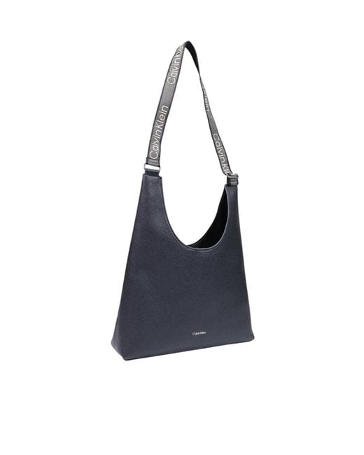 Calvin Klein Blue Large Shoulder Bag With Adjustable Webbing