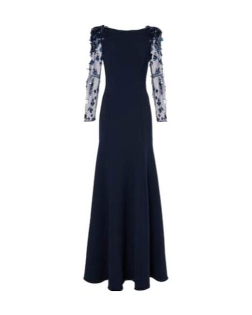 Jenny Packham Blue Midnight Embellished Gown