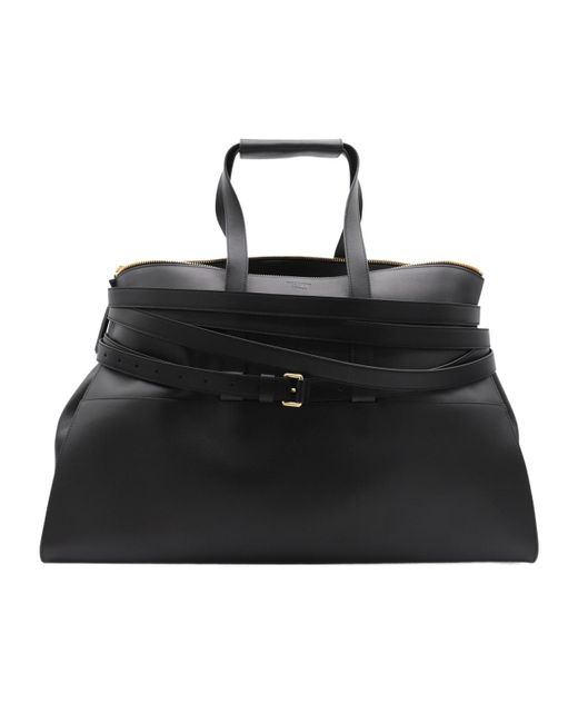 Moschino Black Logo Embossed Large Tote Bag for men