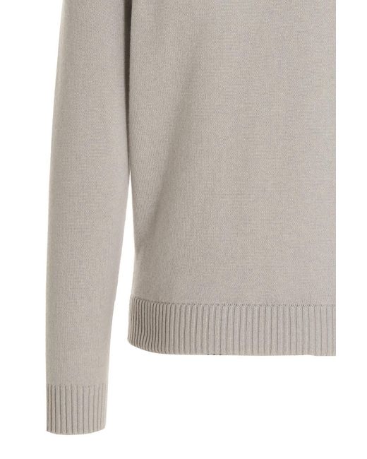 Loro Piana Gray Long-Sleeve Cashmere Jumper for men