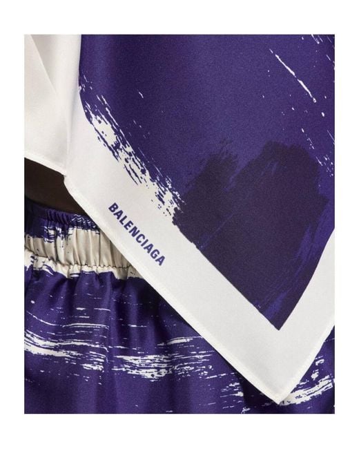 Balenciaga Blue Paintbrush Cape Top