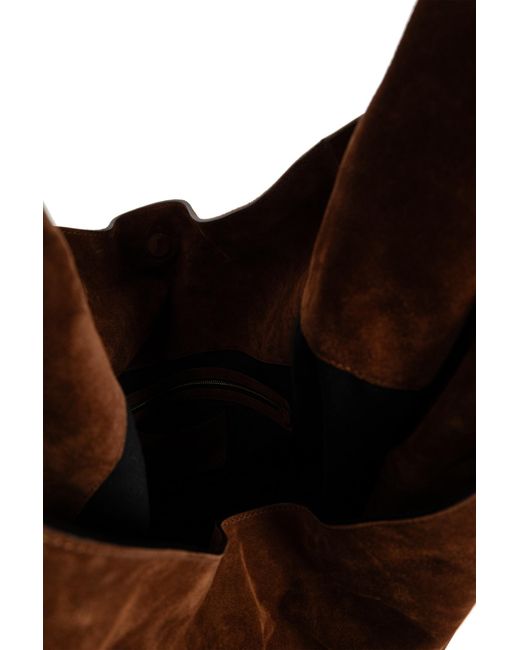 Moschino Brown Suede Shoulder Bag