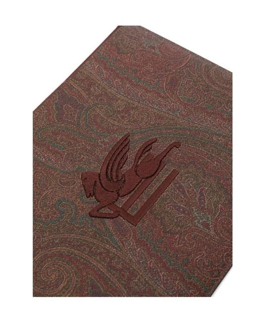 Etro Brown Paisley-Print Canvas Clutch Bag