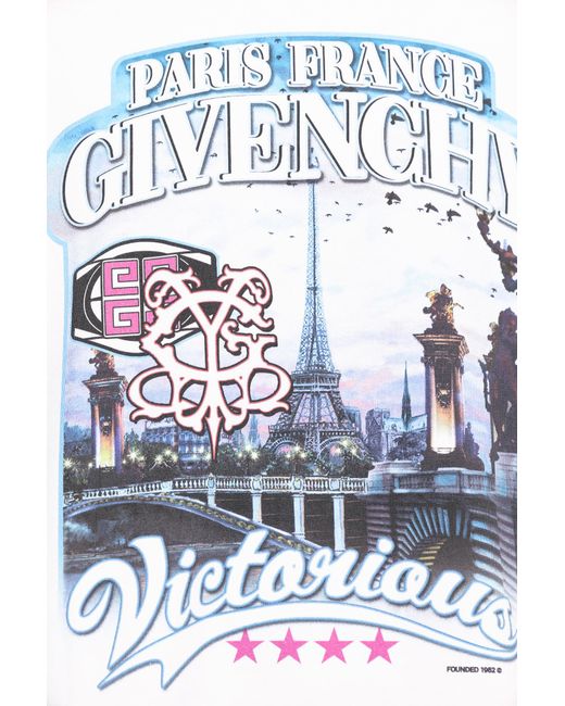 Givenchy White Graphic Printed Crewneck T-Shirt for men