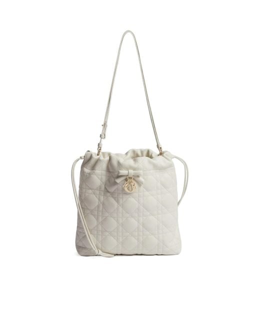 Dior White Aable Mini Bucket Bag