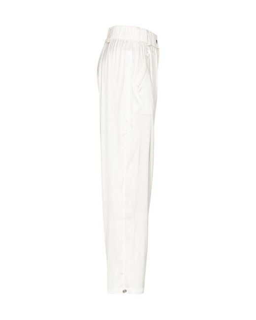 Pinko White Replay Satin Trousers