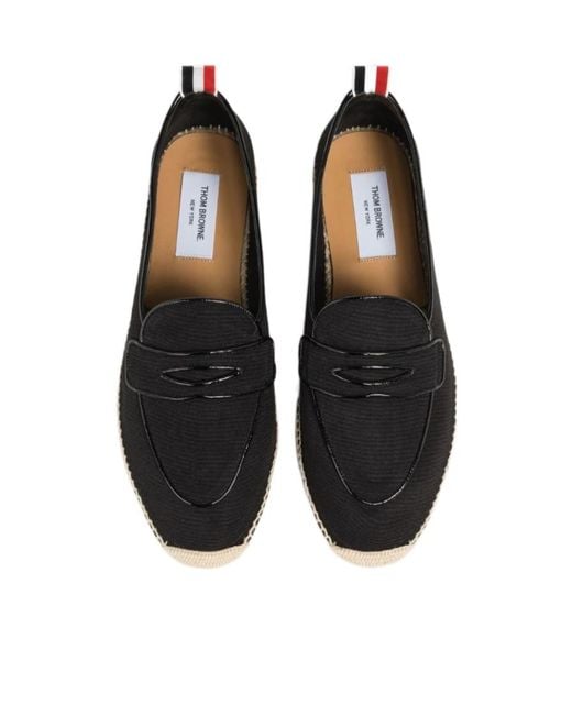 Thom Browne Black Varsity Penny Slip-On Espadrilles