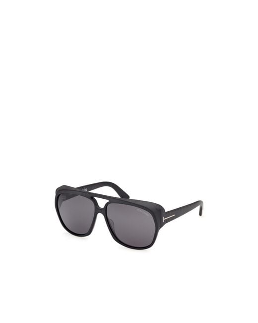 Tom Ford Gray T-Logo Pilot Sunglasses for men