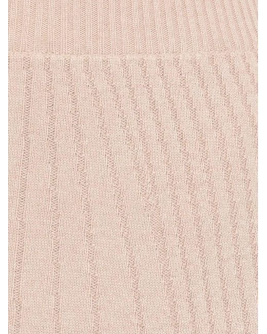 D.exterior Natural Ribbed Midi Skirt
