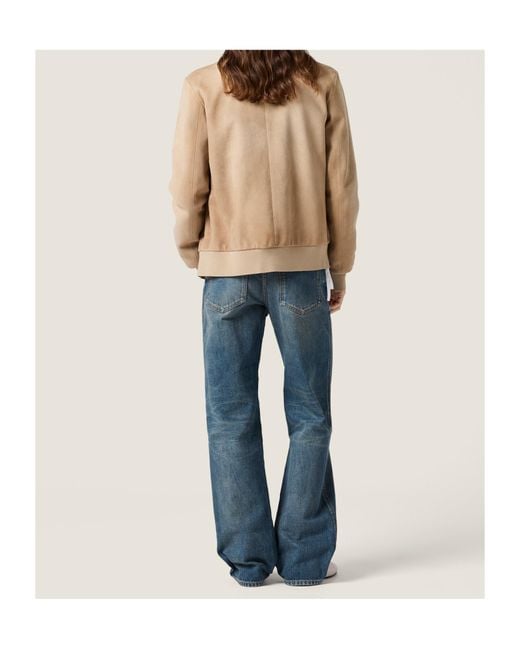 Miu Miu Natural Waxed Suede Blouson Jacket