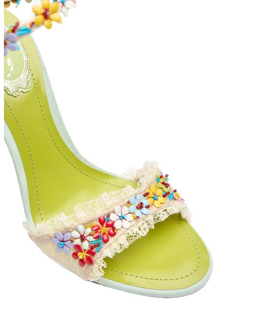 Rene Caovilla Metallic Round-Toe High-Heeled Sandals