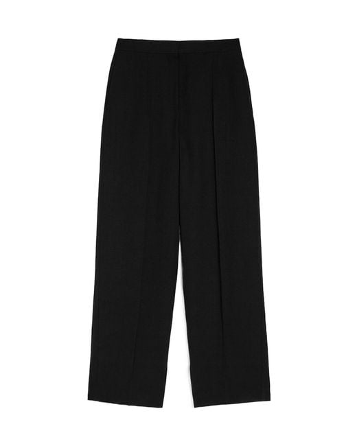 Jil Sander Black Pleat-Detailed Straight-Leg Trousers