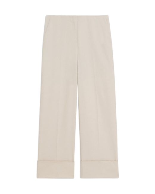 Theory White High-Waist Cuff Pants