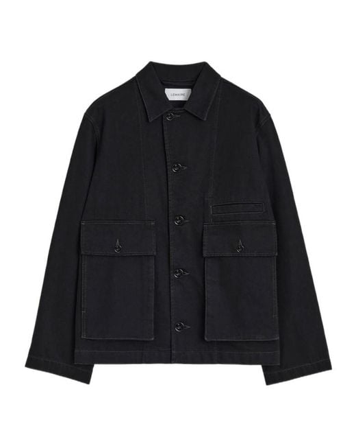 Lemaire Black Boxy Denim Jacket for men
