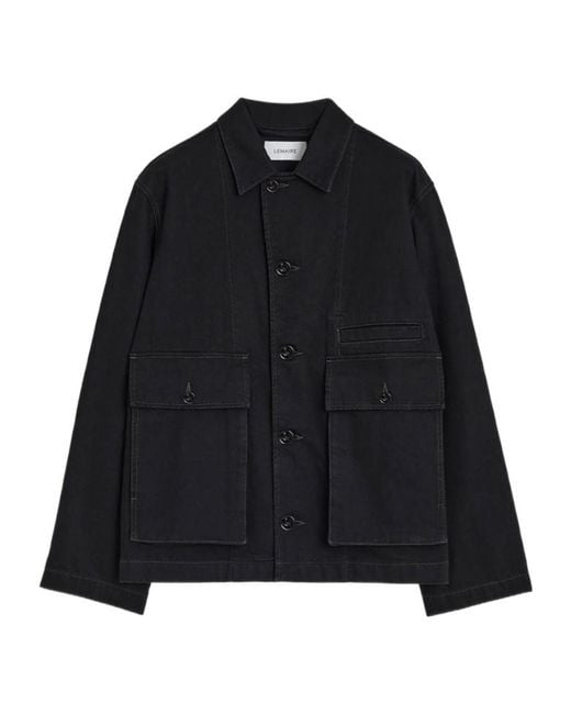 Lemaire Black Boxy Denim Jacket for men