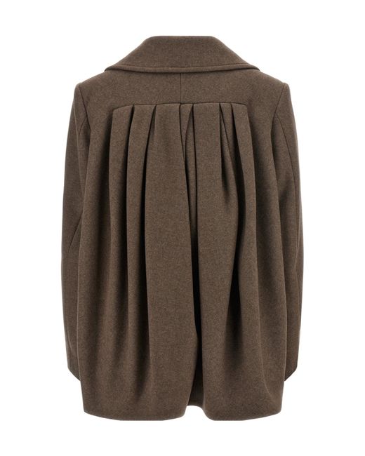 Dries Van Noten Brown Double-Breasted Coat