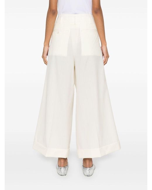 Comme des Garçons White Wool Trousers