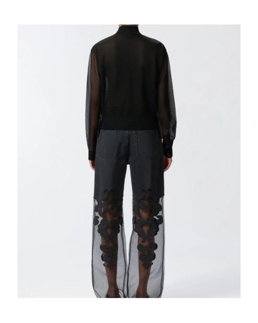 Pinko Black X Patrick Mcdowell Half-Zip Blouse
