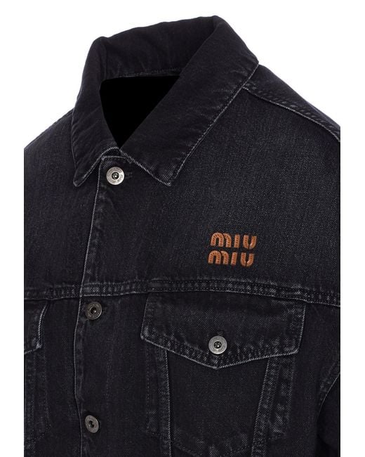 Miu Miu Blue Button-Up Denim Jacket