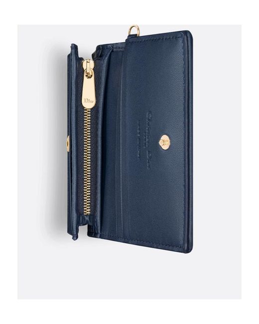 Dior Blue Mini Lady Gardenia Wallet