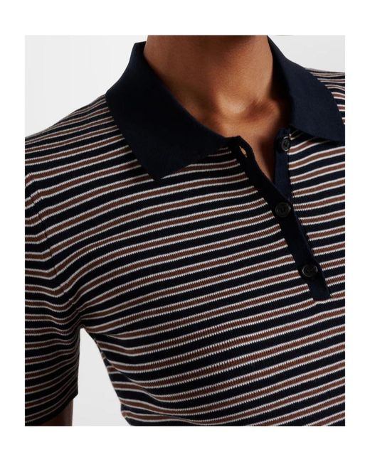 Nili Lotan Black Gemmatta Striped Cotton Polo Shirt