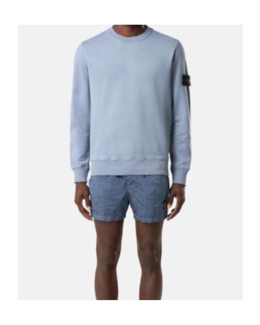 Stone Island Blue Logo Patch Drawstring Shorts for men
