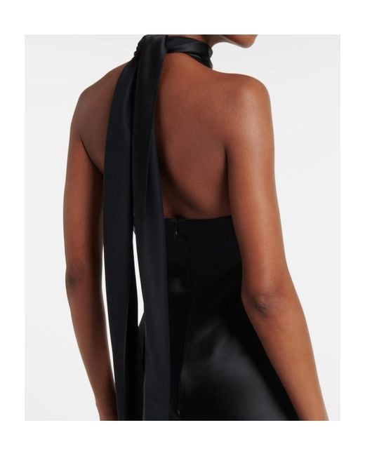Ralph Lauren Black Chilton Halterneck Satin Gown
