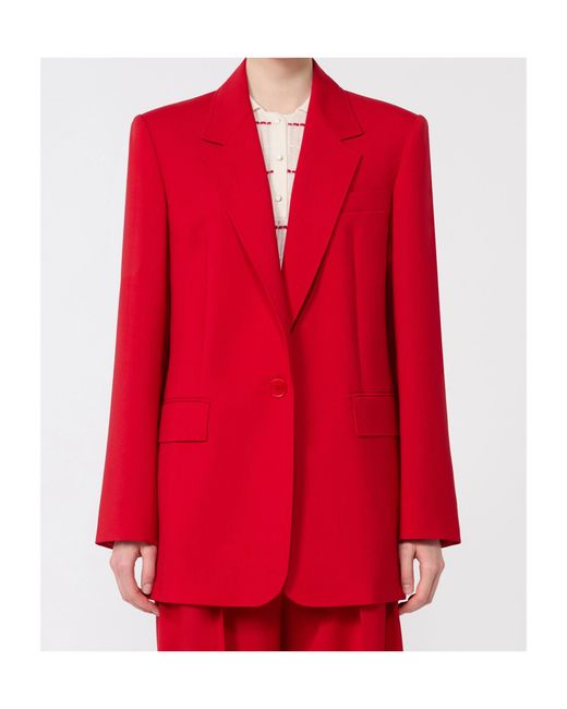 Max Mara Red Single Breasted Blazer