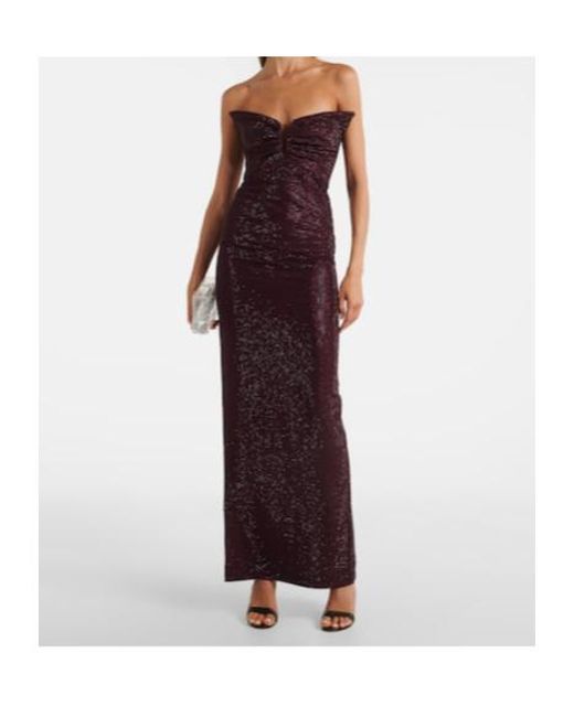 Roland Mouret Purple Crystal-Embellished Gown